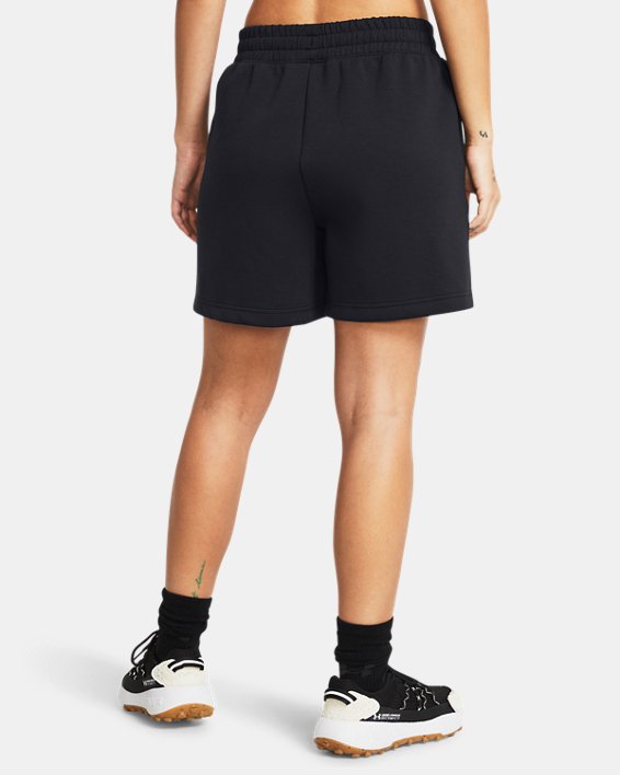 Women's UA Unstoppable Fleece Pleated Shorts, Black, pdpMainDesktop image number 1